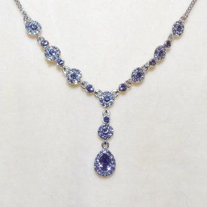 Givenchy Silver and Blue Y-Necklace